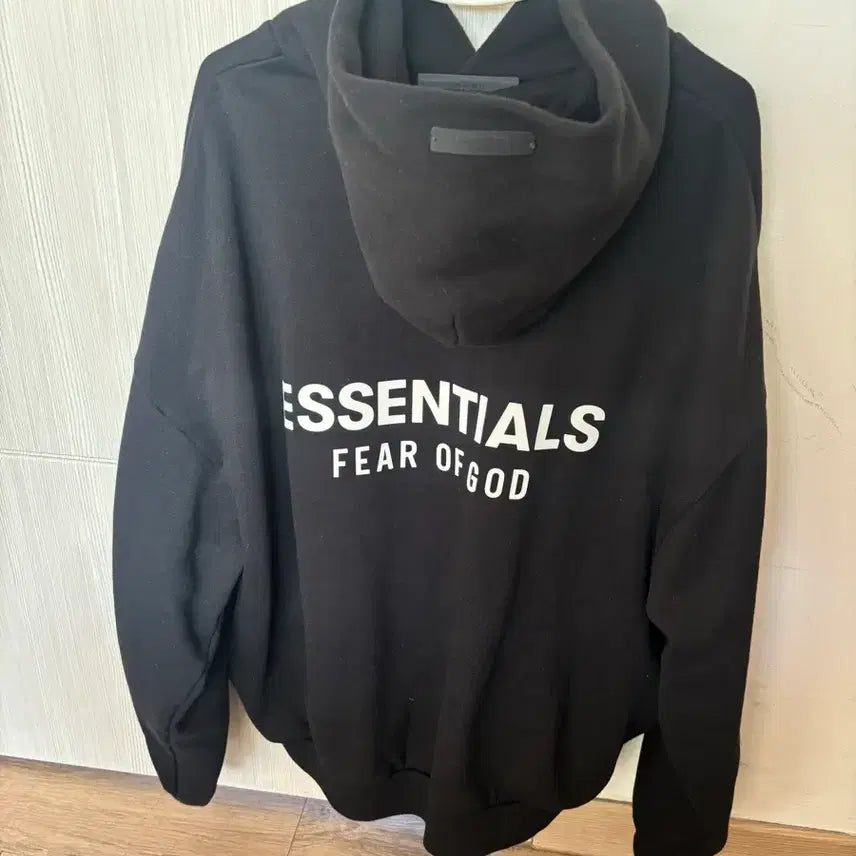 [SOLD OUT] 피어오브갓 에센셜 플리스 후드 블랙 S 사이즈