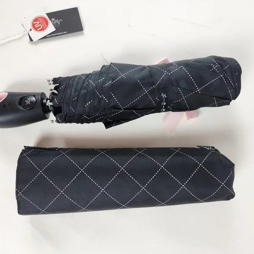 [BUNJANG] Pooky Check Automatic 3-Section Umbrella / 푸키 체크 자동3단우산 새상품