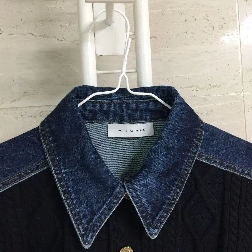 [BUNJANG] MICHAA Denim Cable Cardigan / MICHAA 미샤 23 데님 카라 케이블 가디건 55