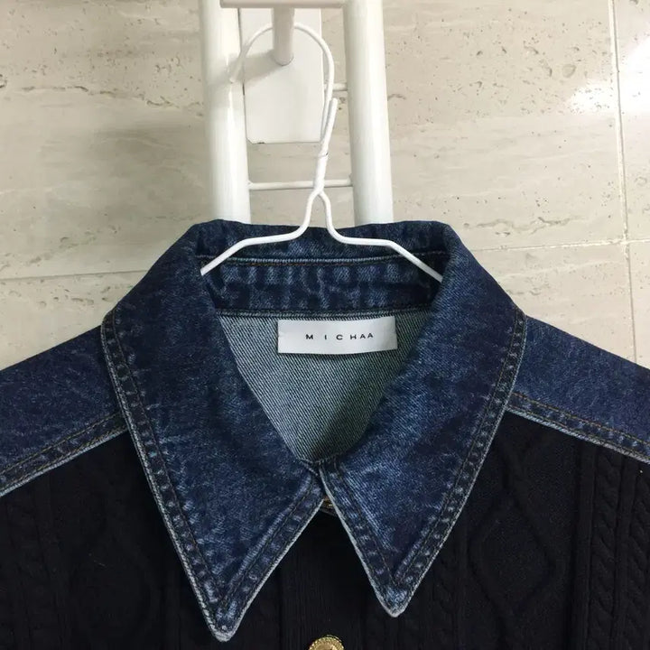 [BUNJANG] MICHAA Denim Cable Cardigan / MICHAA 미샤 23 데님 카라 케이블 가디건 55