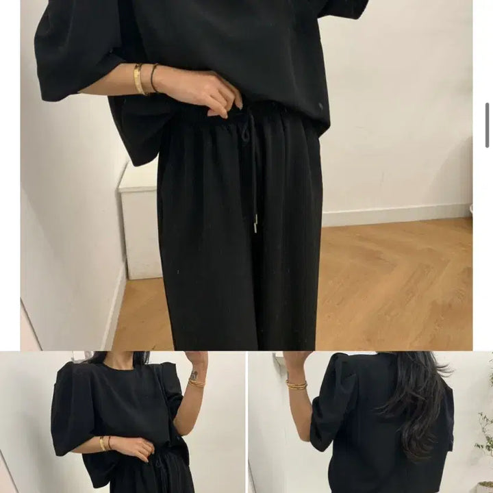 [BUNJANG] Bel201 Louise Blouse and Pants Set / 오늘까지)벨201 루이제 블라우스팬츠 세트 2개 블랙,브라운