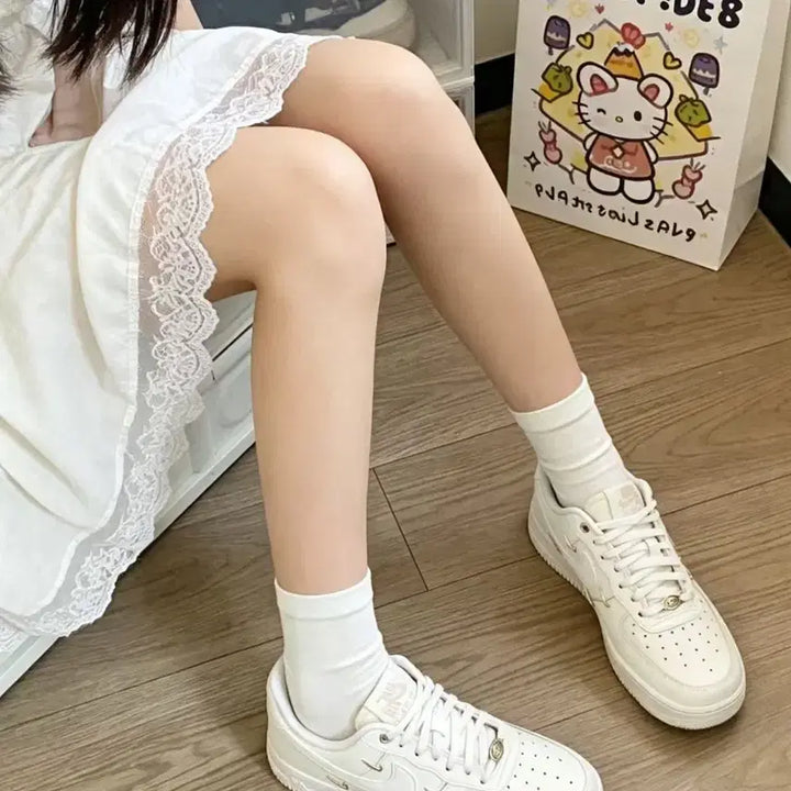 [BUNJANG] Nike Air Force 1 All White Gold Point Sneakers / 나이키 에어포스1 올 화이트 골드 포인트 사이즈/235