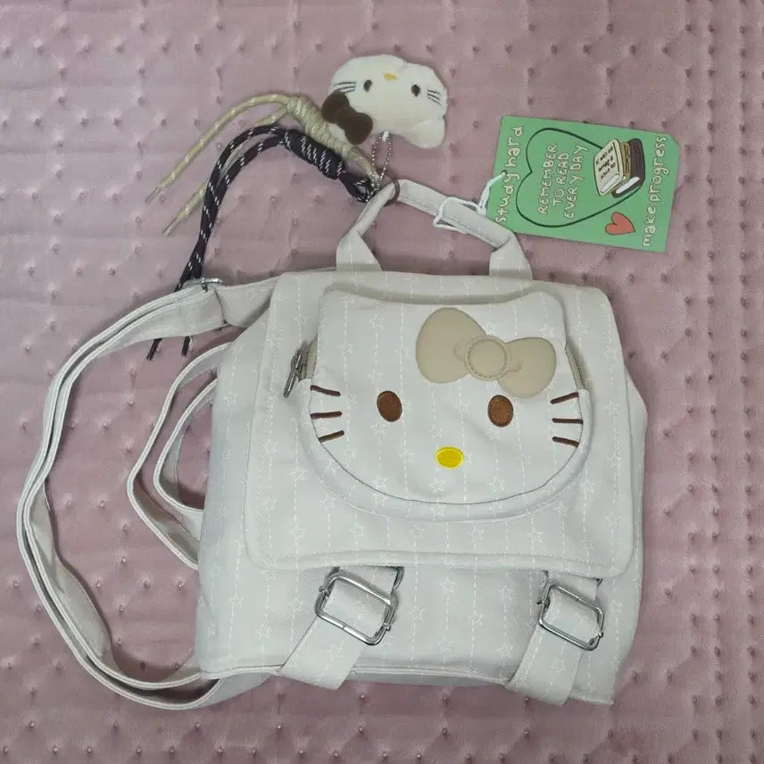 [BUNJANG] Hello Kitty Mini Backpack (Ivory) / 헬로키티 미니 백팩 (아이보리)