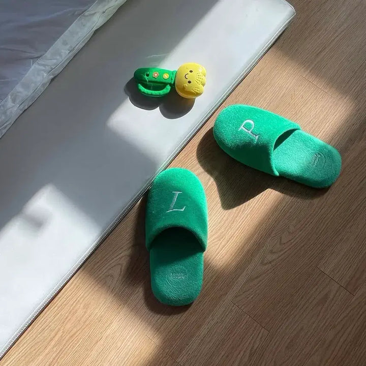[BUNJANG] Frankly Terry Room Shoes - Like Green / [프랭클리] 테리 룸 슈즈 - 라이크 그린 (새상품)