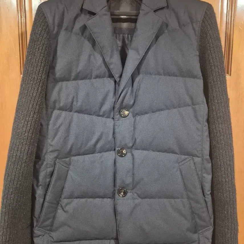 [BUNJANG] Galaxy Navy Padded Knit Combination Jacket 95 / 갤럭시 네이비 패딩 니트 배색 자켓 95