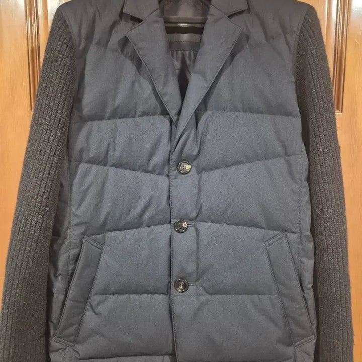 [BUNJANG] Galaxy Navy Padded Knit Combination Jacket 95 / 갤럭시 네이비 패딩 니트 배색 자켓 95