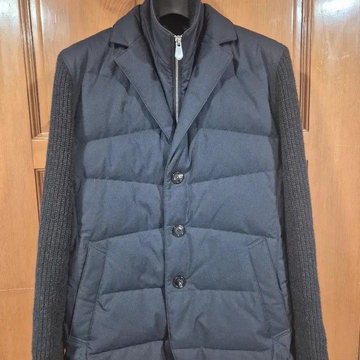 [BUNJANG] Galaxy Navy Padded Knit Combination Jacket 95 / 갤럭시 네이비 패딩 니트 배색 자켓 95