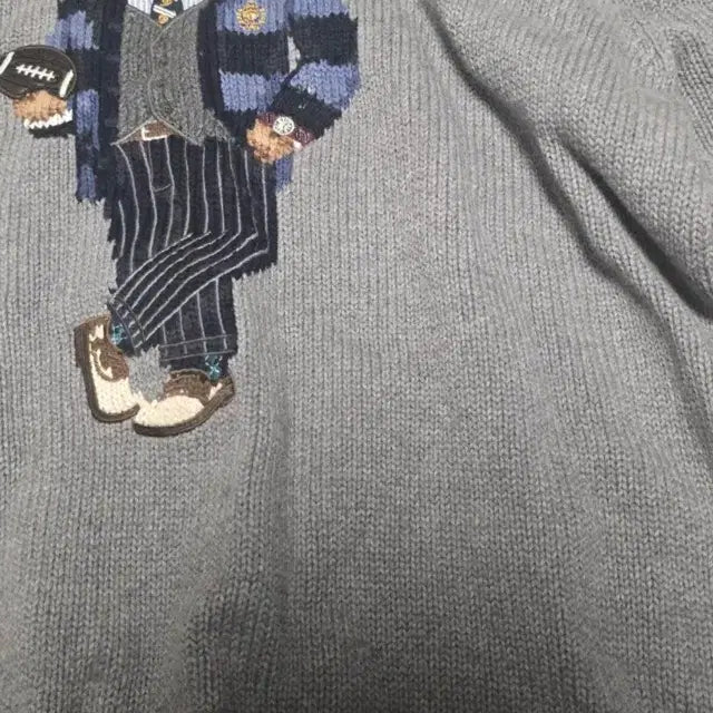 [BUNJANG] Polo Ralph Lauren Bear Knit Sweater / [폴로 랄프로렌] 베어 니트 그레이 M