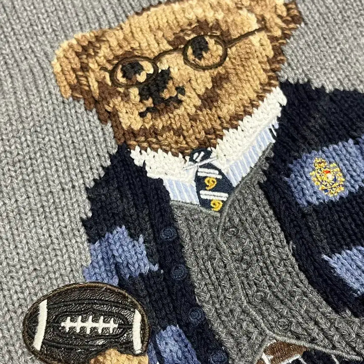 [BUNJANG] Polo Ralph Lauren Bear Knit Sweater / [폴로 랄프로렌] 베어 니트 그레이 M