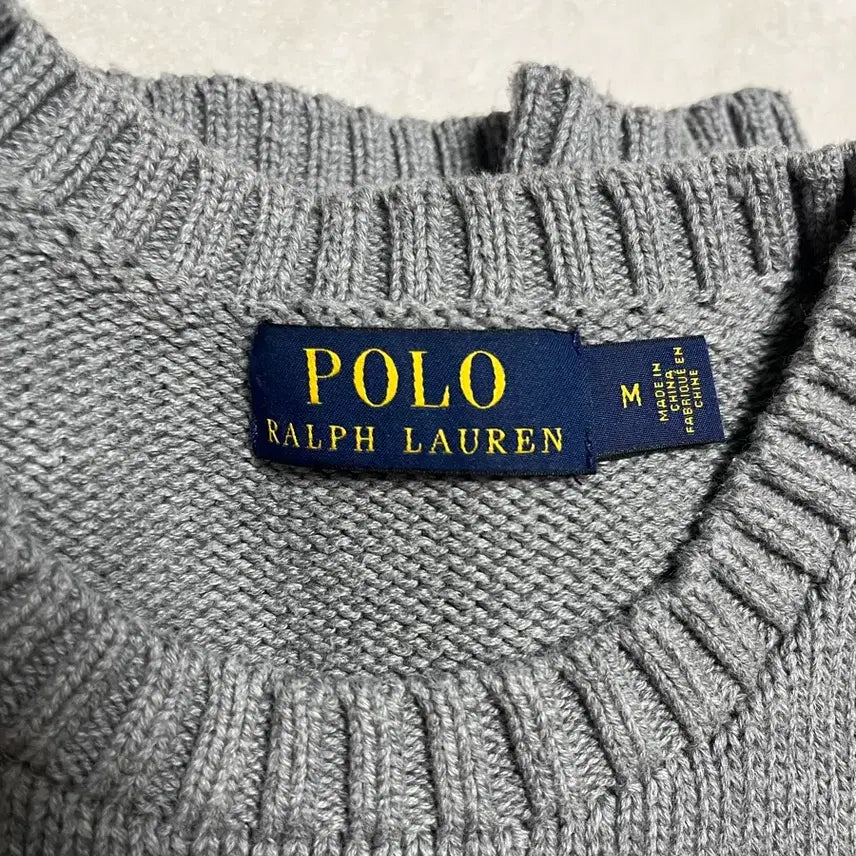 [BUNJANG] Polo Ralph Lauren Bear Knit Sweater / [폴로 랄프로렌] 베어 니트 그레이 M
