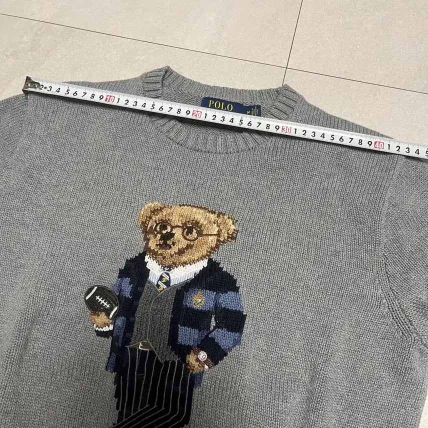 [BUNJANG] Polo Ralph Lauren Bear Knit Sweater / [폴로 랄프로렌] 베어 니트 그레이 M