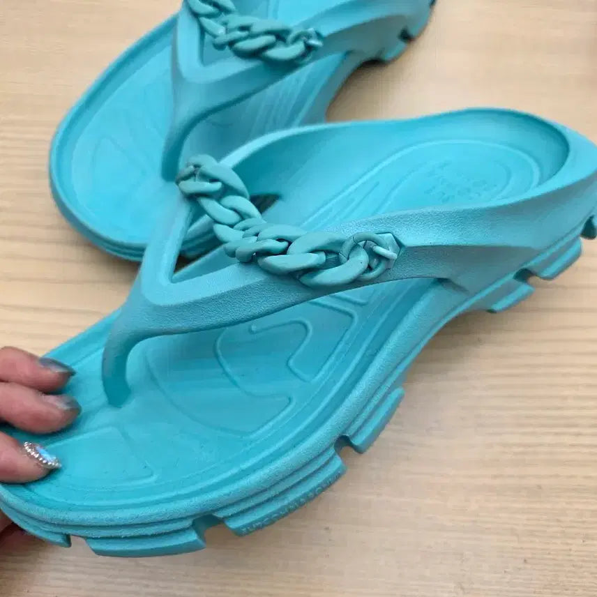 [BUNJANG] SUECOMMA BONNIE Chain Mules Mint 370 / 슈콤마보니 체인 슬리퍼 쪼리 민트 370