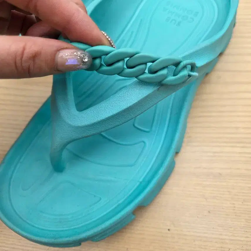 [BUNJANG] SUECOMMA BONNIE Chain Mules Mint 370 / 슈콤마보니 체인 슬리퍼 쪼리 민트 370
