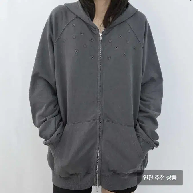 [BUNJANG] TILES Charcoal Hoodie Zip-up / TILES 타일즈 후드집업