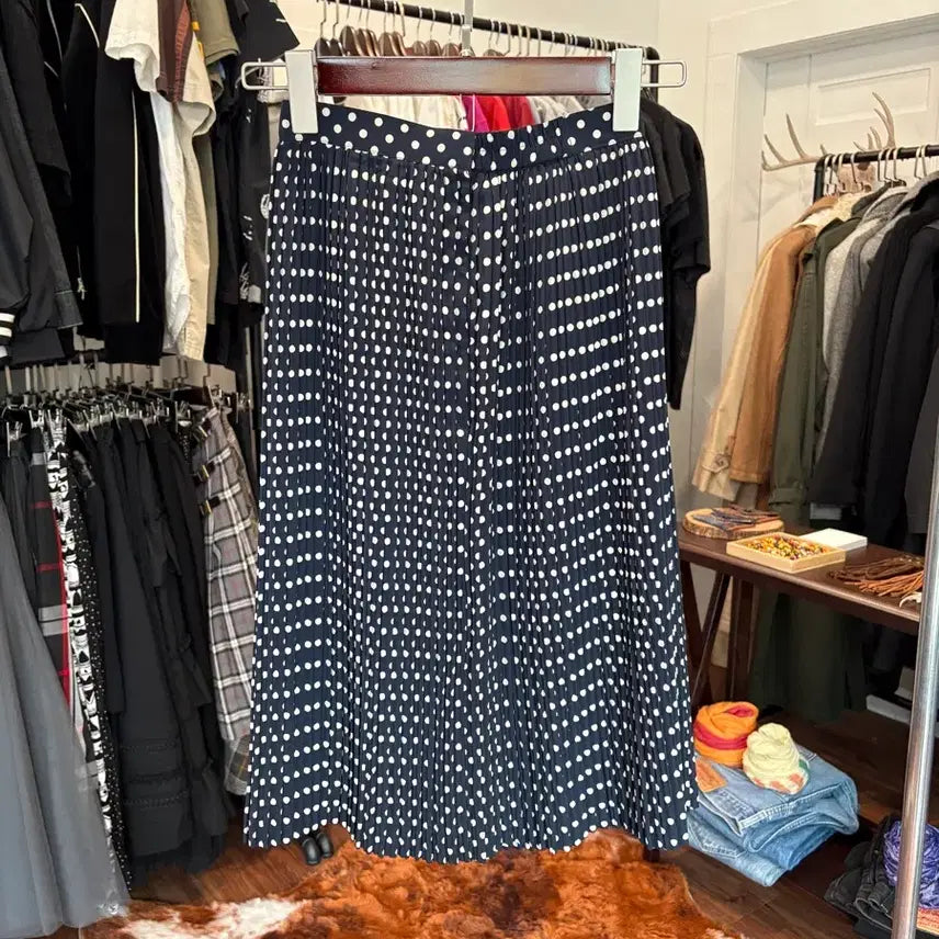 [BUNJANG] Japanese Vintage Polka Dot Pleated Skirt / 일본빈티지 플리츠 도트 패턴 스커트