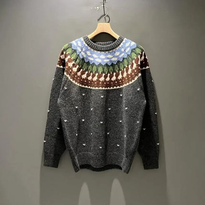 [BUNJANG] Unlikely Pair Fair Isle Duck Knit Sweater XL / 언라이클리 페어 아일 덕 니트 스웨터