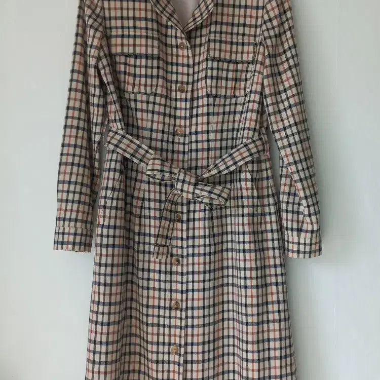 [BUNJANG] DAKS Check Pattern Long Shirt Dress / DAKS 닥스 체크무늬 롱 셔츠 원피스