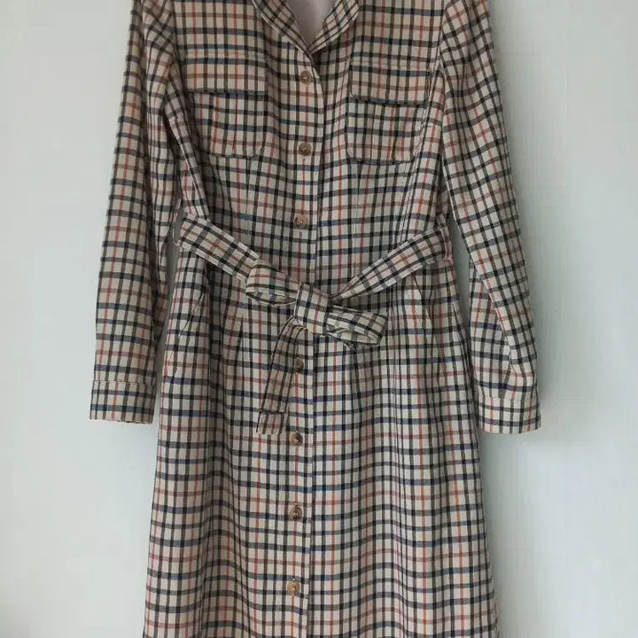 [BUNJANG] DAKS Check Pattern Long Shirt Dress / DAKS 닥스 체크무늬 롱 셔츠 원피스