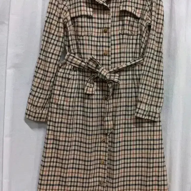 [BUNJANG] DAKS Check Pattern Long Shirt Dress / DAKS 닥스 체크무늬 롱 셔츠 원피스