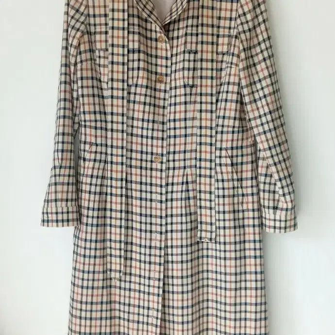 [BUNJANG] DAKS Check Pattern Long Shirt Dress / DAKS 닥스 체크무늬 롱 셔츠 원피스