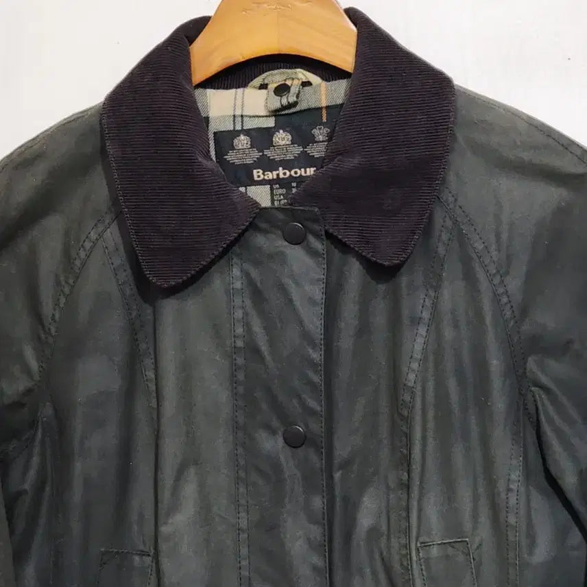 [BUNJANG] Barbour Beadnell Waxed Jacket Sage Corduroy Collar / (M) 바버 비드넬 왁싱자켓 세이지 왁스점퍼 코듀로이 카라넥