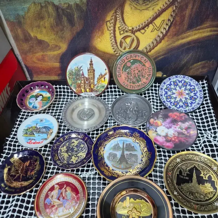 [BUNJANG] World Travel Souvenir Mini Plate Collection Set / 세계여행 기념 미니접시 컬렉션 빈티지 장식 14p
