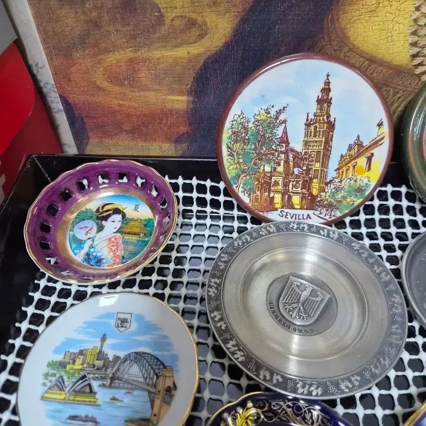[BUNJANG] World Travel Souvenir Mini Plate Collection Set / 세계여행 기념 미니접시 컬렉션 빈티지 장식 14p