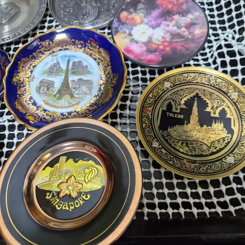 [BUNJANG] World Travel Souvenir Mini Plate Collection Set / 세계여행 기념 미니접시 컬렉션 빈티지 장식 14p