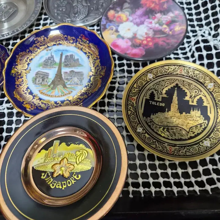 [BUNJANG] World Travel Souvenir Mini Plate Collection Set / 세계여행 기념 미니접시 컬렉션 빈티지 장식 14p