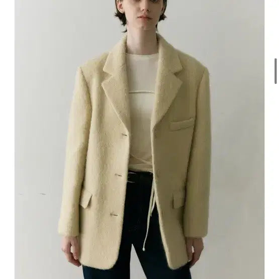 [BUNJANG] Ostkaka Mohair Jacket Butter / 오스트카카 모헤어 자켓 버터
