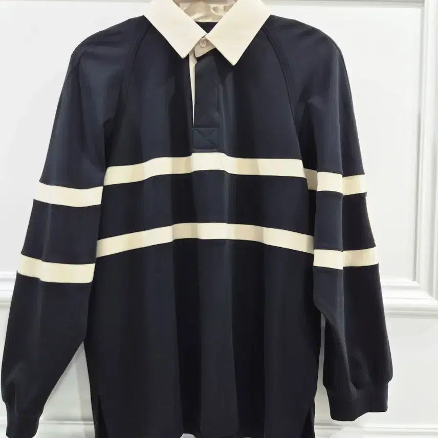 [BUNJANG] System Rugby Long Sleeve Shirt with Elbow Patches / 시스템 엘보 패치  럭비 긴팔 셔츠