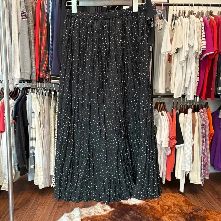 [BUNJANG] American Holic Pleats Dots Midi Skirt / 일본빈티지 플리츠 도트 미디스커트