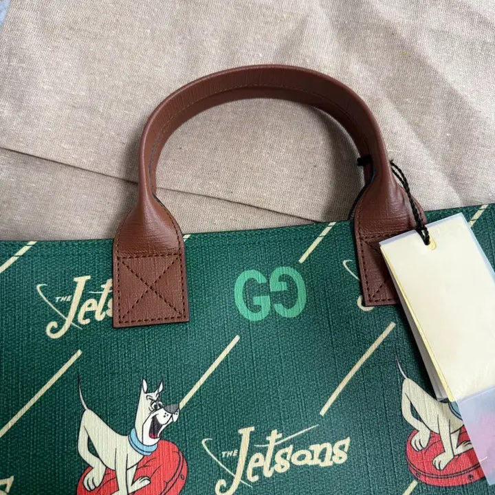 [SOLD OUT] 구찌 GG JETSONS 토트백 그린 브라운트림 550763