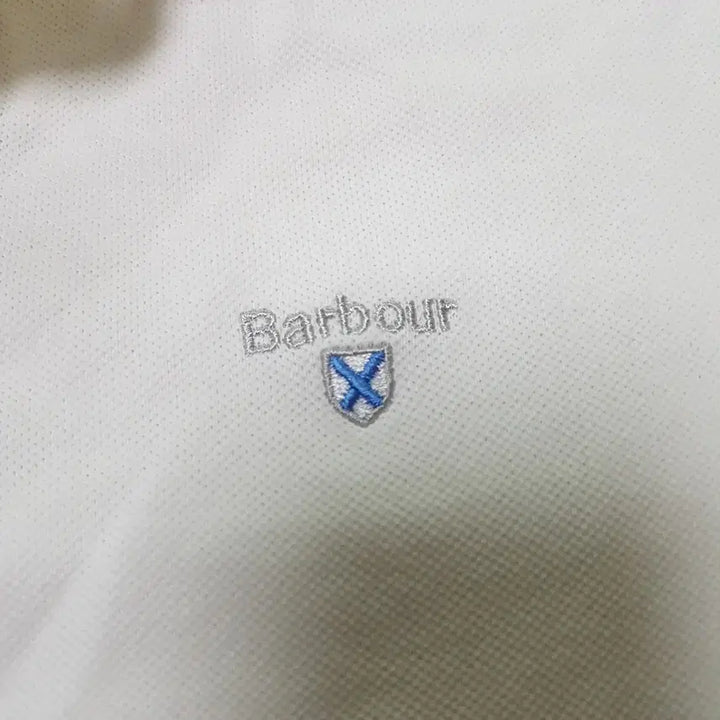 [BUNJANG] Barbour Authentic White Short-Sleeve Polo Shirt L (Fits 95) / [95]정품 바버 반팔 카라티