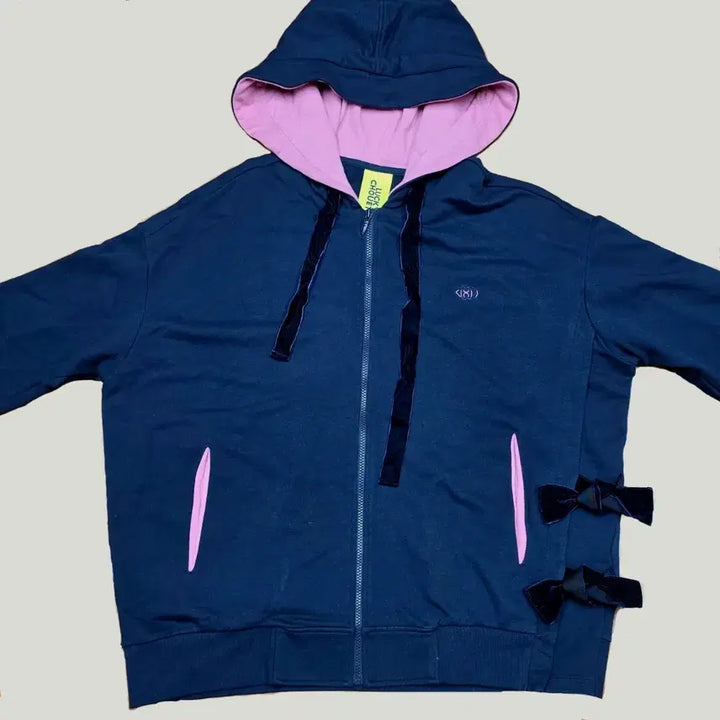 [BUNJANG] Lucky Chouette Ribbon Frill Bonnet Hood Zip-up Jacket / 급처) 럭키슈에뜨 리본 프릴 보넷 후드 집업
