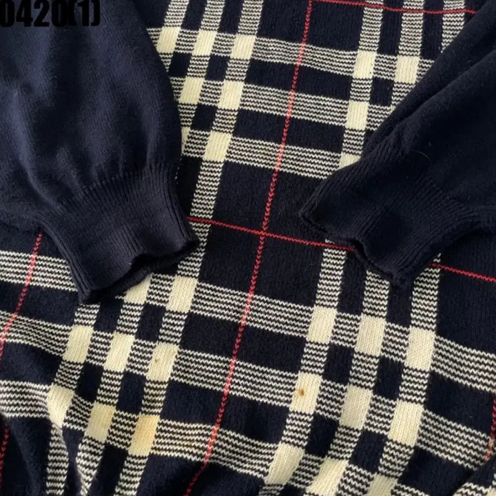 [BUNJANG] Burberry Check Knit Navy / 버버리 체크 니트 Navy 100-105