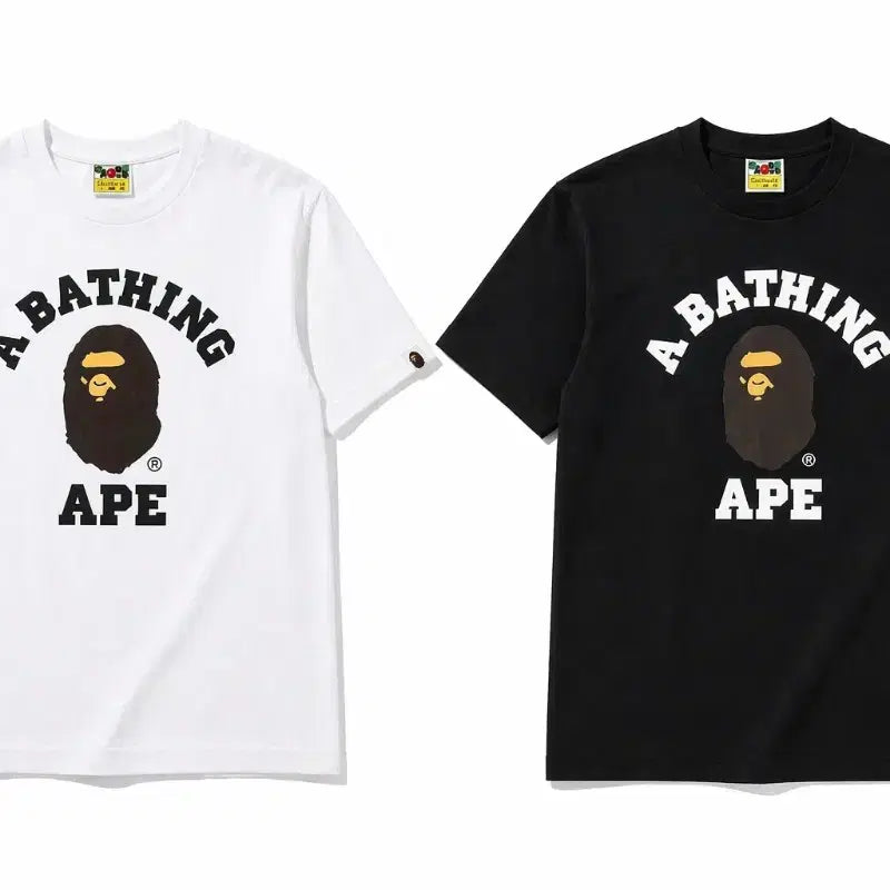 [BUNJANG] 정품 베이프  BAE 컬리지 반팔 화이트&amp; 블랙. 남녀공용 S~2xl / 정품 베이프  BAE 컬리지 반팔 화이트&amp; 블랙. 남녀공용 S~2xl