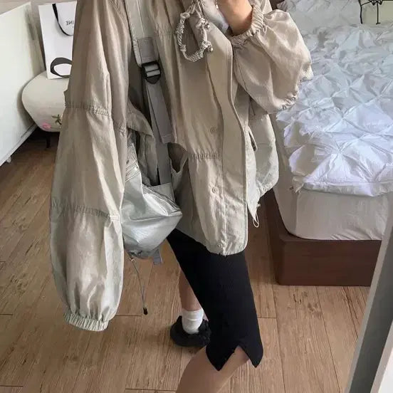 [SOLD OUT] 더무이 블루종 자켓 브리드 런던플랏 마크들이