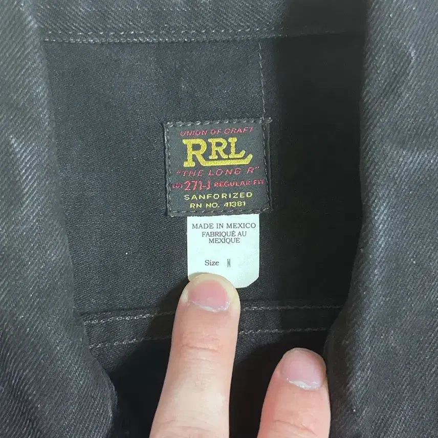 [BUNJANG] RRL Lot 271 Black Denim Jacket (Made in Mexico, Old Model) / RRL LOT 271 블랙 데님 자켓 멕시코산 구형 M