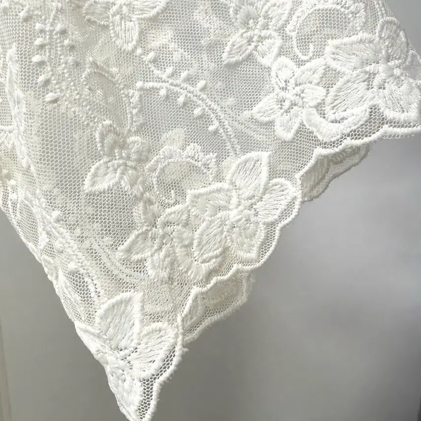 [BUNJANG] Bose Pleated Floral Lace Mini Dress / 플리츠 레이스 원피스