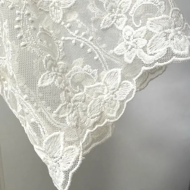 [BUNJANG] Bose Pleated Floral Lace Mini Dress / 플리츠 레이스 원피스