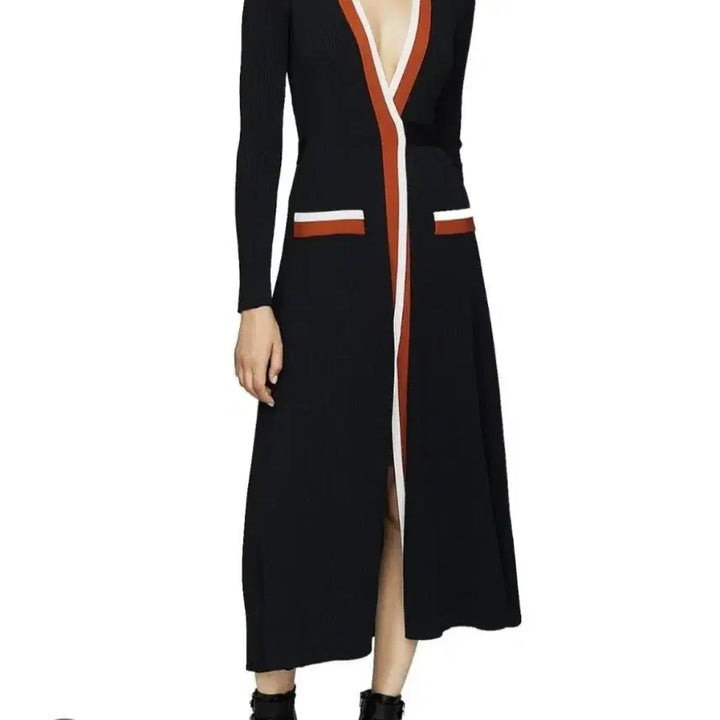 [SOLD OUT] maje 마쥬,  쿨골지 벨티드 롱원피스  가디건 , 거의 새상품