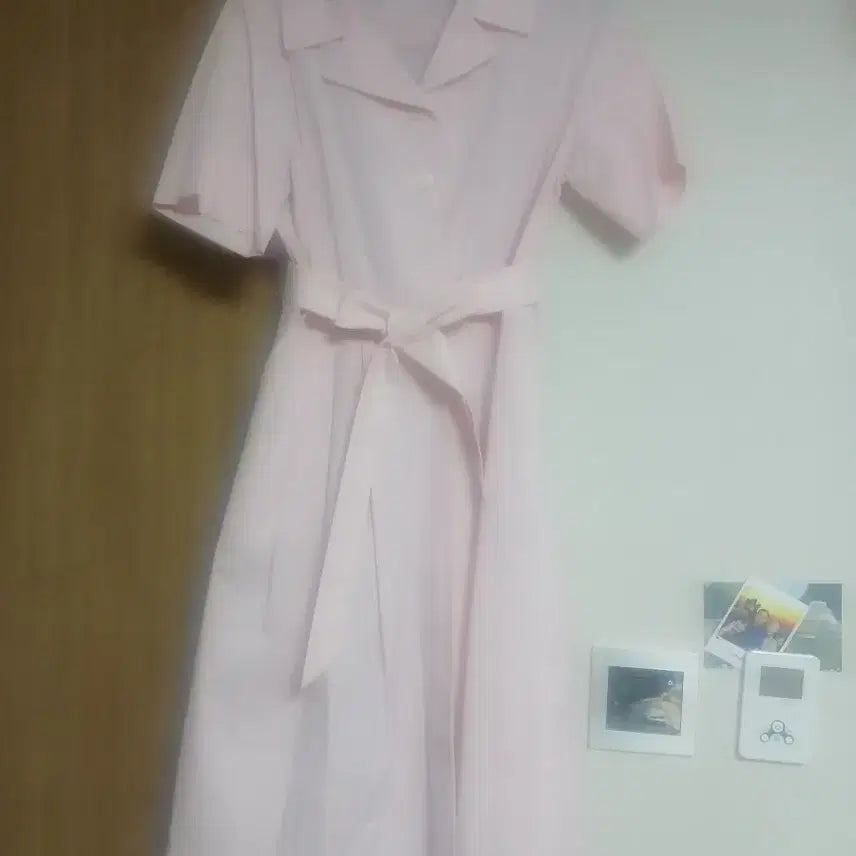 [BUNJANG] 8seconds Pink Short-Sleeve Dress Belt Set / 8seconds 핑크 반팔 원피스 벨트 세트
