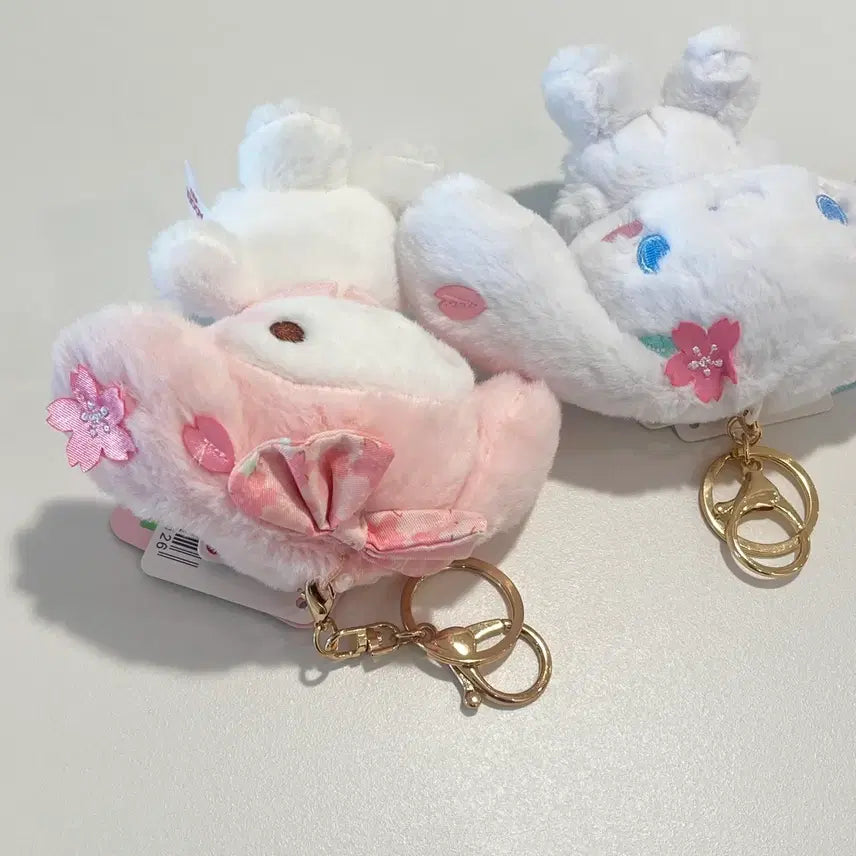 [BUNJANG] Sanrio My Melody Cinnamoroll Cherry Blossom Sakura Doll Keyring / 산리오 마이멜로디 시나몬롤 벚꽃 사쿠라 인형 키링