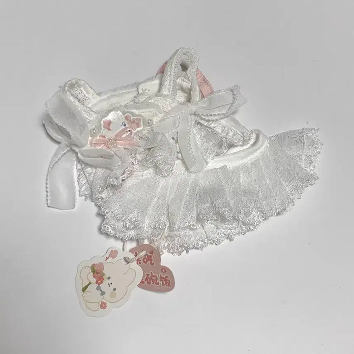 [BUNJANG] 20cm Doll Outfit Pink Lace Set / 새상품 20cm 솜의상 핑크 레이스