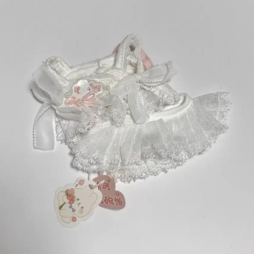 [BUNJANG] 20cm Doll Outfit Pink Lace Set / 새상품 20cm 솜의상 핑크 레이스