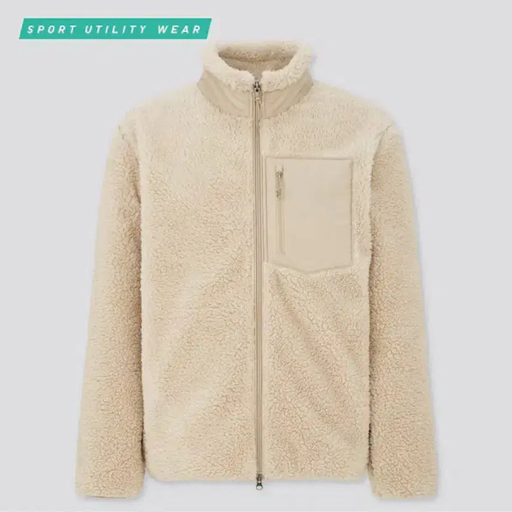 [BUNJANG] Uniqlo Fleece Jacket Beige L / 유니클로 방풍 보아 플리스 자켓 후리스 베이지 L 341-429188