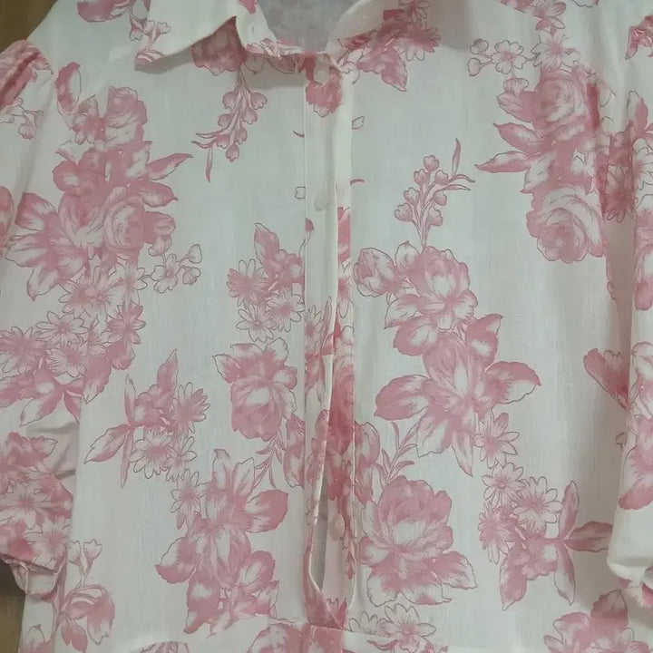 [BUNJANG] Linen Pink Flower Long Dress / 새상품 린넨 핑크플라워롱원피스
