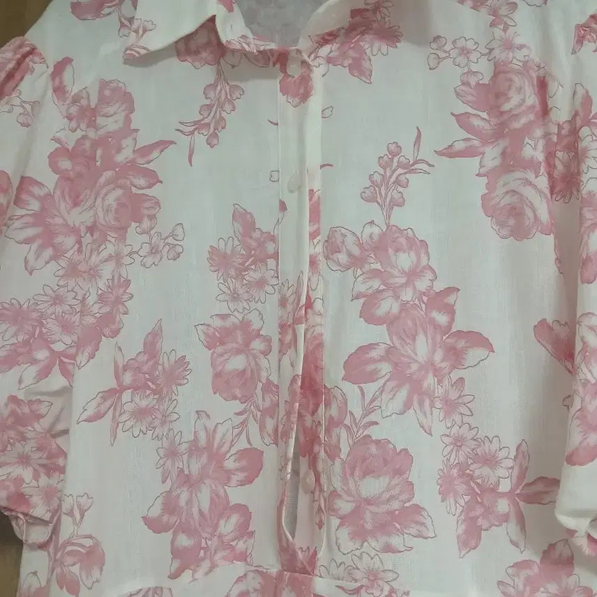 [BUNJANG] Linen Pink Flower Long Dress / 새상품 린넨 핑크플라워롱원피스