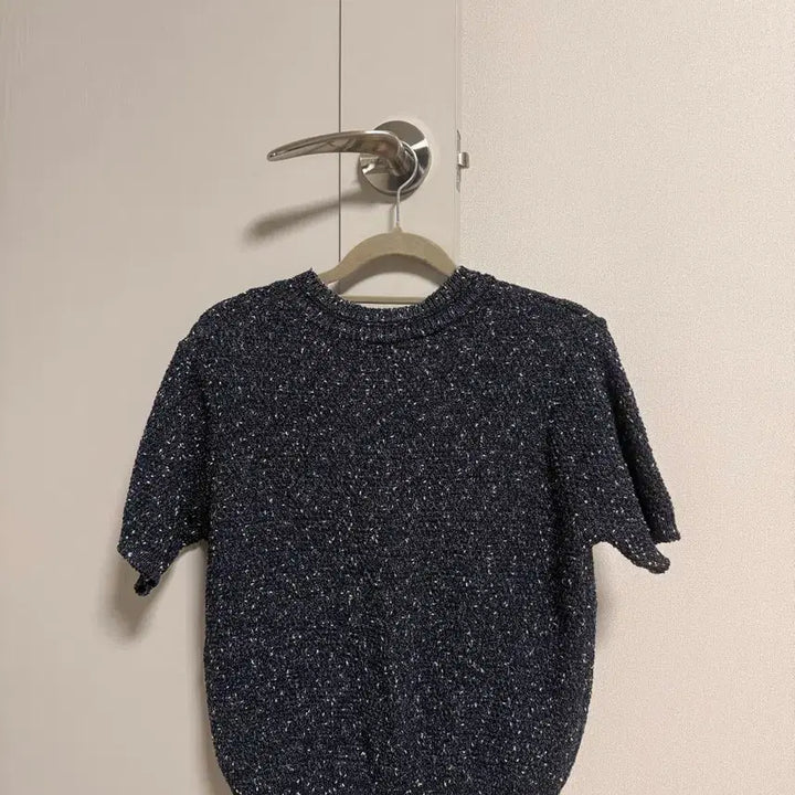 [BUNJANG] GGPX Navy Tweed Short Sleeve Cardigan / GGPX 네이비 트위드 반팔